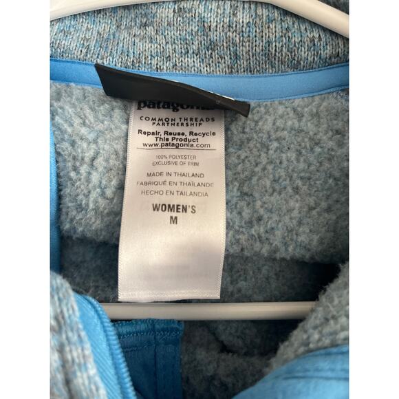 Patagonia Better Sweater 1/4 Zip Steam Blue Fleece Pullover Women's Size Medium - Picture 8 of 8